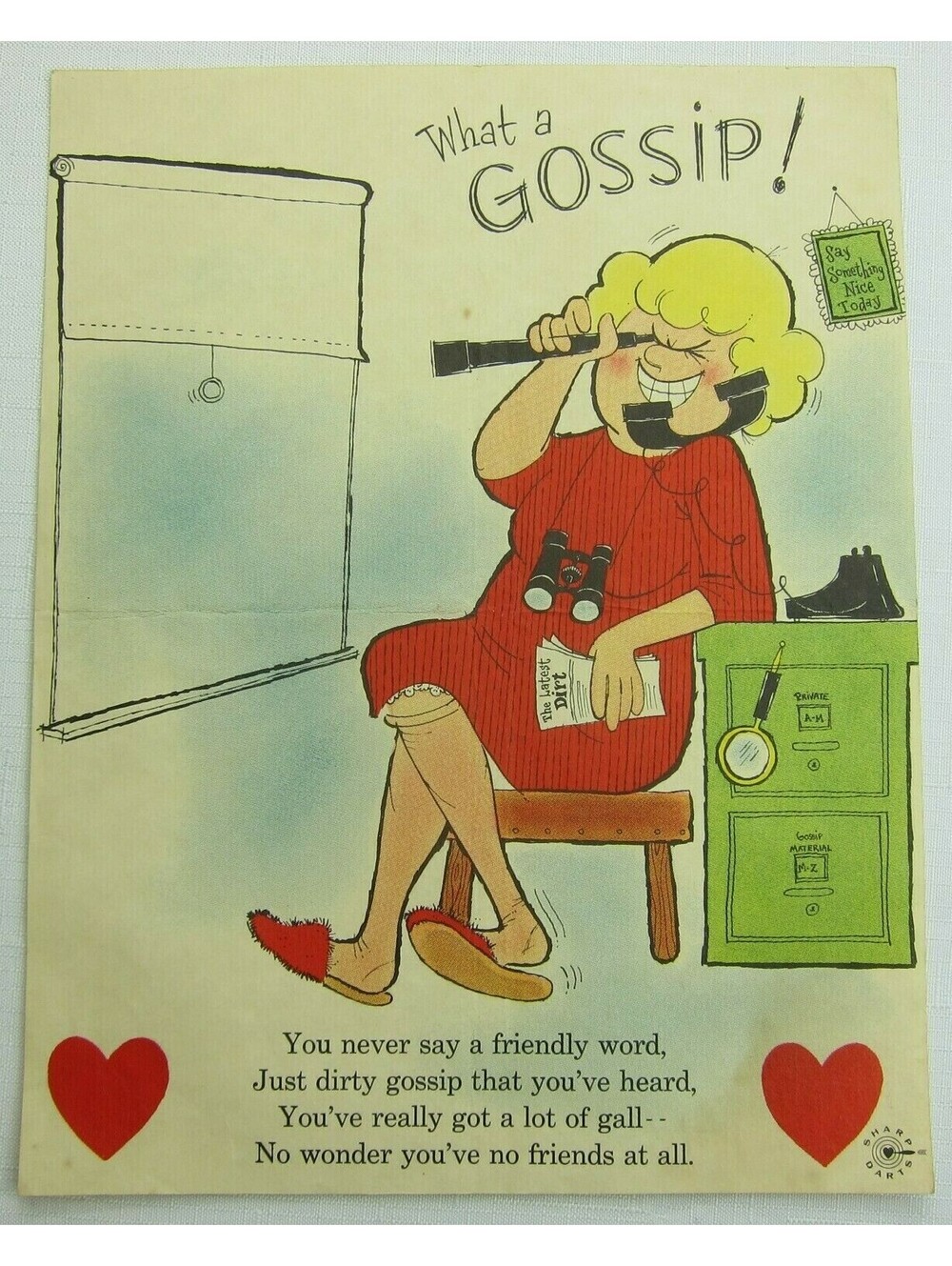 Vintage Valentine Gossip Sharp Darts Penny Dreadful Sarcasm Insult Poem Ephemera